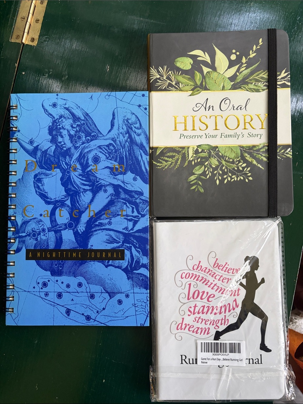 3 Journals, 'Dream Catcher' Nighttime, Oral History, Running